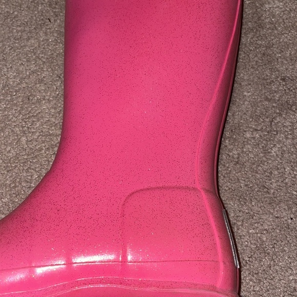 Girls beautiful Pink fine Glitter Hunter Boots us 5 - Picture 2 of 8